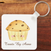 Schattigee Chocolade Chip Muffin Sleutelhanger (Achterkant)