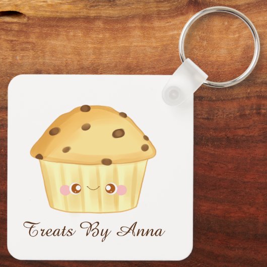 Schattigee Chocolade Chip Muffin Sleutelhanger (Achterkant)
