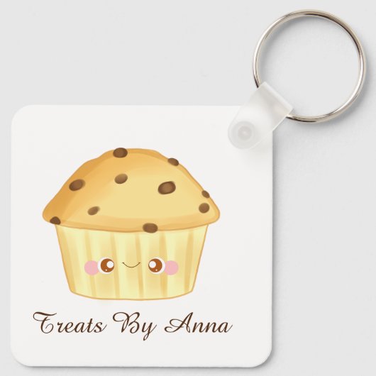Schattigee Chocolade Chip Muffin Sleutelhanger (Achterkant)