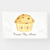 Schattigee Chocolade Chip Muffin Spandoek (Horizontaal)