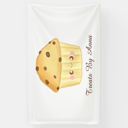 Schattigee Chocolade Chip Muffin Spandoek (Verticaal)
