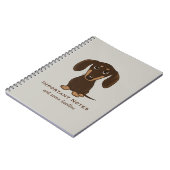 Schattigee Chocolade Dachshund met Aangepaste Teks Notitieboek (Linkerzijde)