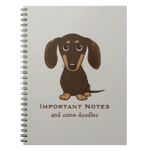 Schattigee Chocolade Dachshund met Aangepaste Teks Notitieboek