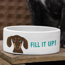 Schattigee Chocolade Dachshund met Aangepaste Teks