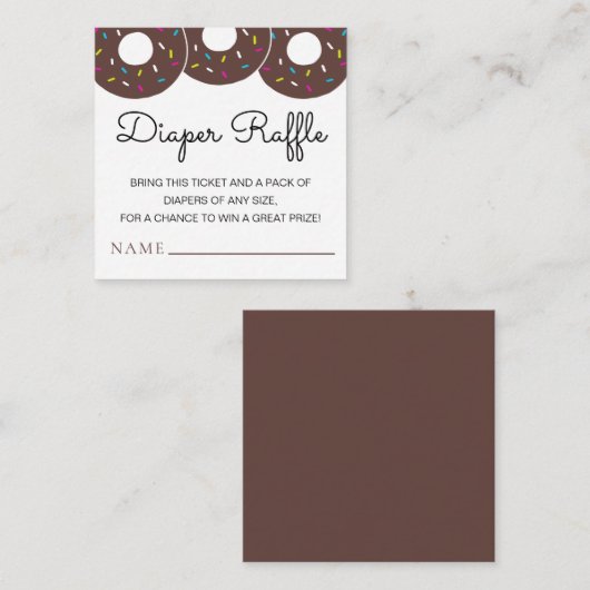 Schattigee Chocolade Donuts Baby shower Luier Raff Informatiekaartje (Voorkant / Achterkant)