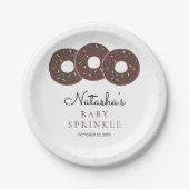 Schattigee Chocolade Donuts Baby shower Sprinkle Papieren Bordje (Voorkant)