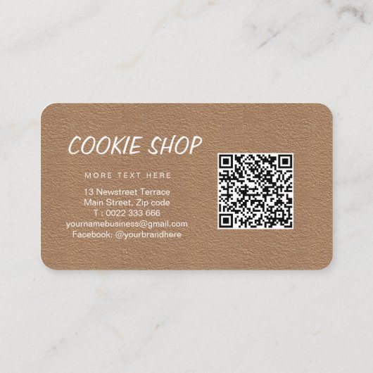 Schattigee Chocolade Drip Cookie Shop Visitekaartj Visitekaartje (Achterkant)