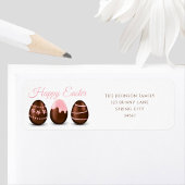 Schattigee chocolade eieren gelukkig paasadres etiket