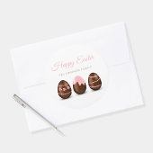 Schattigee chocolade eieren Happy Easter Ronde Sticker