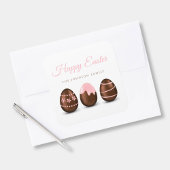 Schattigee chocolade eieren Happy Easter Vierkante Sticker