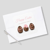 Schattigee chocolade eieren Happy Easter Vierkante Sticker