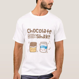 Schattigee Chocolade en Melkshake Pun Doodle T-shirt