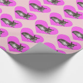 Schattigee chocolade ezel veulen slapen roze hart cadeaupapier (Hoek)