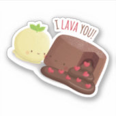 Schattigee chocolade gesmolten taart I lava u woor Sticker (Voorkant)