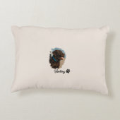 Schattigee Chocolade Labrador Hond – Bailey | Kado Accent Kussen (Achterkant)