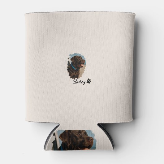 Schattigee Chocolade Labrador Hond – Bailey | Kado Blikjeskoeler (Voorkant)