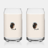 Schattigee Chocolade Labrador Hond – Bailey | Kado Blikvorm Glas (Voorkant)