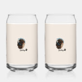 Schattigee Chocolade Labrador Hond – Bailey | Kado Blikvorm Glas (Achterkant)