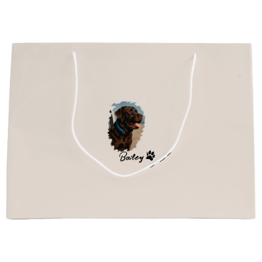 Schattigee Chocolade Labrador Hond – Bailey | Kado Groot Cadeauzakje (Voorkant)