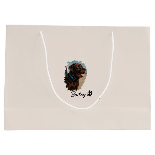 Schattigee Chocolade Labrador Hond – Bailey | Kado Groot Cadeauzakje (Achterkant)