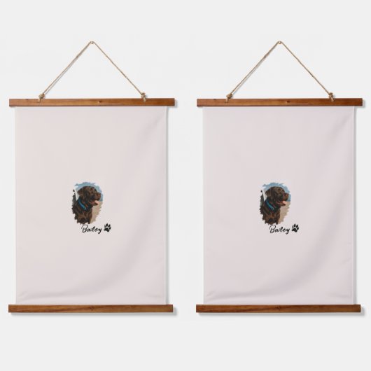 Schattigee Chocolade Labrador Hond – Bailey | Kado Hangend Wandkleed (Dubbel)