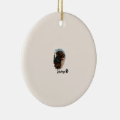 Schattigee Chocolade Labrador Hond – Bailey | Kado Keramisch Ornament (Rechts)