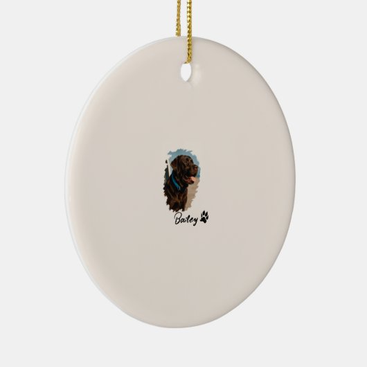 Schattigee Chocolade Labrador Hond – Bailey | Kado Keramisch Ornament (Rechts)