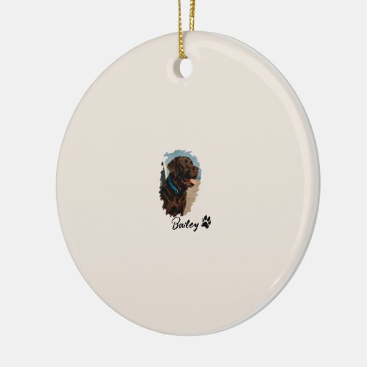 Schattigee Chocolade Labrador Hond – Bailey | Kado Keramisch Ornament (Links)