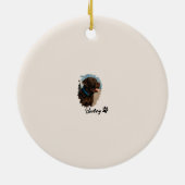 Schattigee Chocolade Labrador Hond – Bailey | Kado Keramisch Ornament (Achterkant)