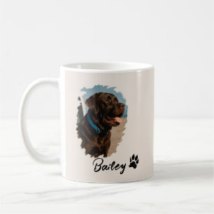 Schattigee Chocolade Labrador Hond – Bailey   Kado Koffiemok