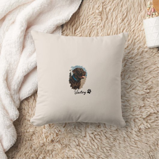 Schattigee Chocolade Labrador Hond – Bailey | Kado Kussen (Deken)