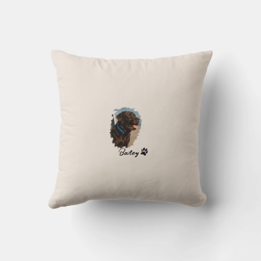 Schattigee Chocolade Labrador Hond – Bailey | Kado Kussen (Achterkant)