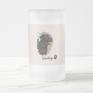 Schattigee Chocolade Labrador Hond – Bailey Kado Matglas Bierpul