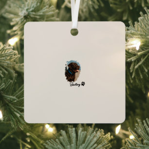 Schattigee Chocolade Labrador Hond – Bailey   Kado Metalen Ornament