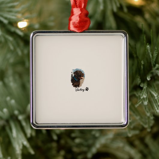 Schattigee Chocolade Labrador Hond – Bailey | Kado Metalen Ornament (Boom)