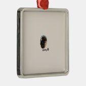 Schattigee Chocolade Labrador Hond – Bailey | Kado Metalen Ornament (Rechts)