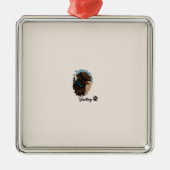 Schattigee Chocolade Labrador Hond – Bailey | Kado Metalen Ornament (Voorkant)