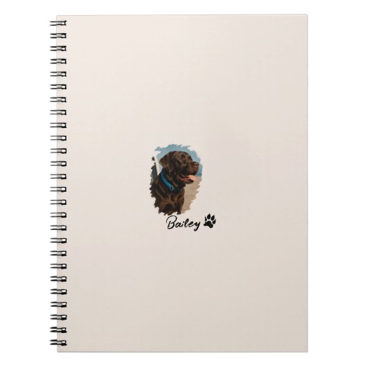 Schattigee Chocolade Labrador Hond – Bailey | Kado Notitieboek (Voorkant)