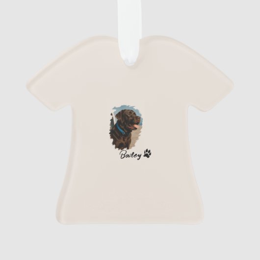 Schattigee Chocolade Labrador Hond – Bailey | Kado Ornament (achterkant)