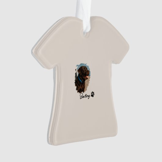 Schattigee Chocolade Labrador Hond – Bailey | Kado Ornament (voorkant)