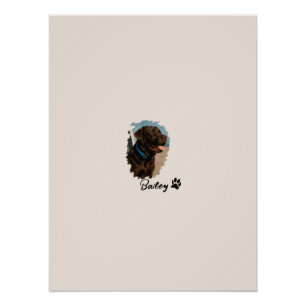 Schattigee Chocolade Labrador Hond – Bailey Kado Perfect Poster