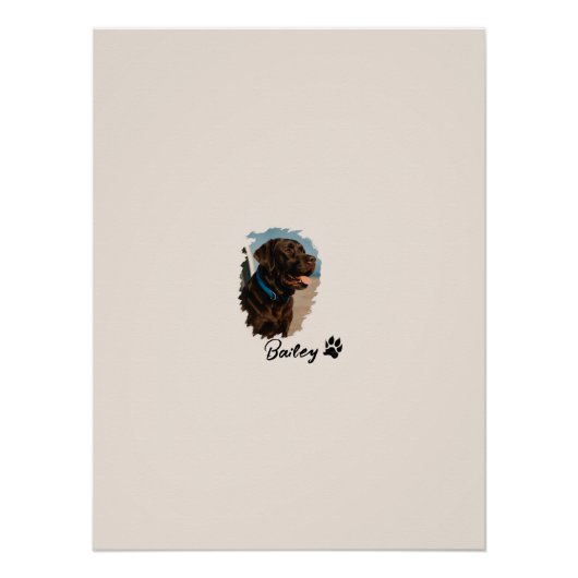 Schattigee Chocolade Labrador Hond – Bailey | Kado Perfect Poster (Voorkant)