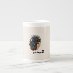 Schattigee Chocolade Labrador Hond – Bailey Kado Porselein Kop