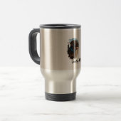 Schattigee Chocolade Labrador Hond – Bailey | Kado Reisbeker (Voorkant links)