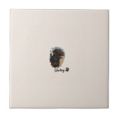 Schattigee Chocolade Labrador Hond – Bailey | Kado Tegeltje (Voorkant)
