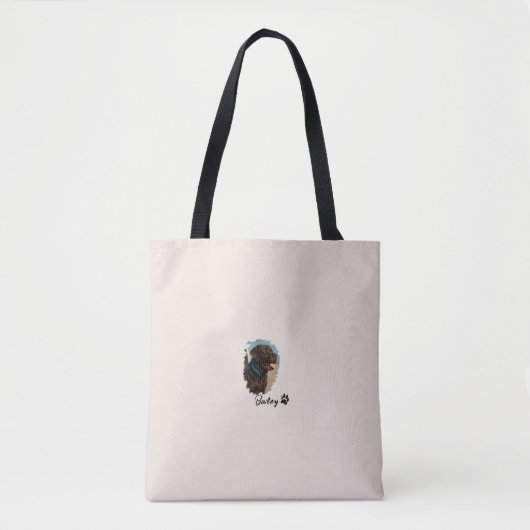 Schattigee Chocolade Labrador Hond – Bailey | Kado Tote Bag (Voorkant)