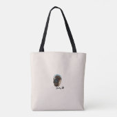 Schattigee Chocolade Labrador Hond – Bailey | Kado Tote Bag (Achterkant)