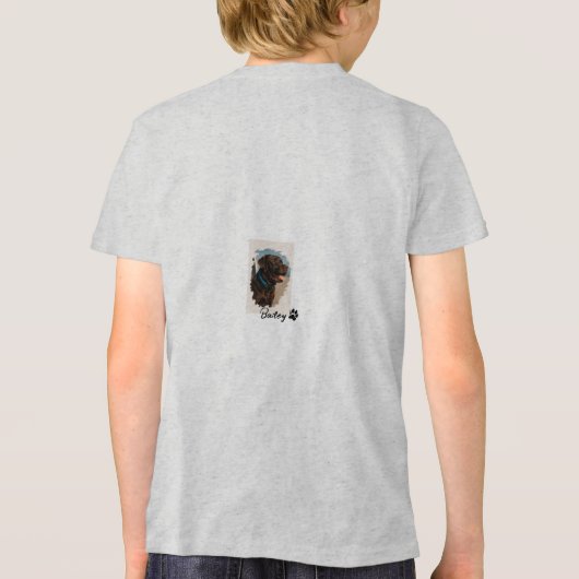 Schattigee Chocolade Labrador Hond – Bailey | Kado Tri-Blend Shirt (Achterkant)