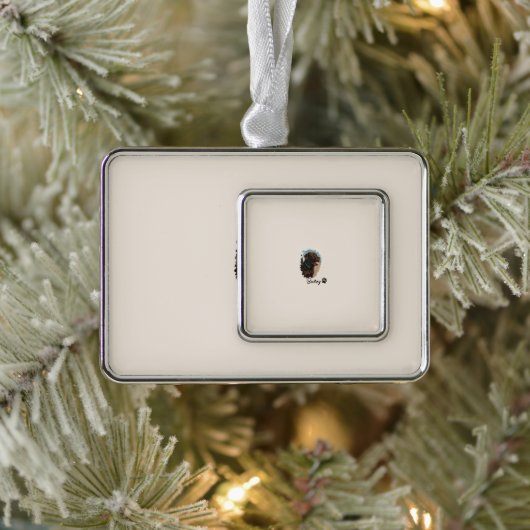 Schattigee Chocolade Labrador Hond – Bailey | Kado Verzilverd Omlijst Ornament (Boom)