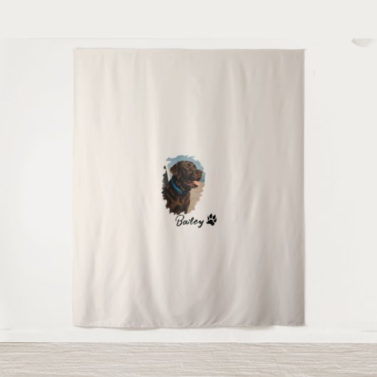 Schattigee Chocolade Labrador Hond – Bailey | Kado Wandkleed (Voorkant)